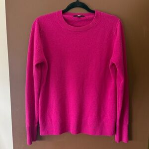 UNIQLO 100% Cashmere Magenta Pink Crew Neck Sweater